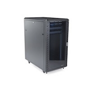 Picture of StarTech.com 4-Post 22U Server Rack Cabinet, Lockable 19" Data Rack Cabinet for Computer / AV / IT Equipment, Office / Home Network Rack with Casters & Adjustable Mounting Rails