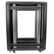 Picture of StarTech.com 4-Post 22U Server Rack Cabinet, Lockable 19" Data Rack Cabinet for Computer / AV / IT Equipment, Office / Home Network Rack with Casters & Adjustable Mounting Rails