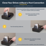 Picture of StarTech.com USB 3.0 / eSATA 6-Bay Hard Drive Duplicator Dock - 1:5 HDD / SSD Cloner and Eraser