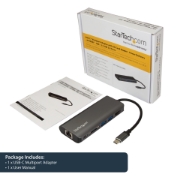 Picture of StarTech.com USB C Multiport Adapter, Portable USB-C Dock to 4K HDMI, 2-pt USB 3.0 Hub, SD/SDHC, GbE, 60W PD Pass-Through - USB Type-C/Thunderbolt 3 - REPLACED BY DKT30CHSDPD1