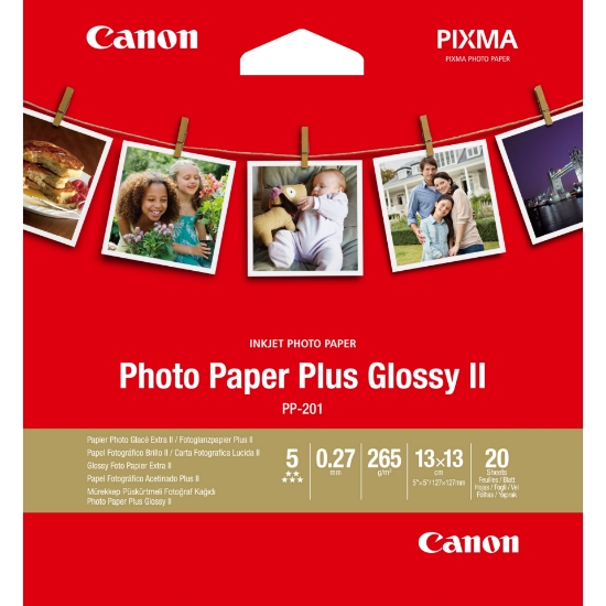 Picture of Canon PP-201 Glossy II Photo Paper Plus 5x5" - 20 Sheets
