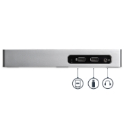 Picture of StarTech.com USB 3.0 Docking Station - Dual Monitor Laptop Docking Station with HDMI & DVI/VGA Video - 6-port USB 3.1 Gen 1 5Gbps Hub, GbE, Audio - Universal Type-A Dock - Windows & Mac