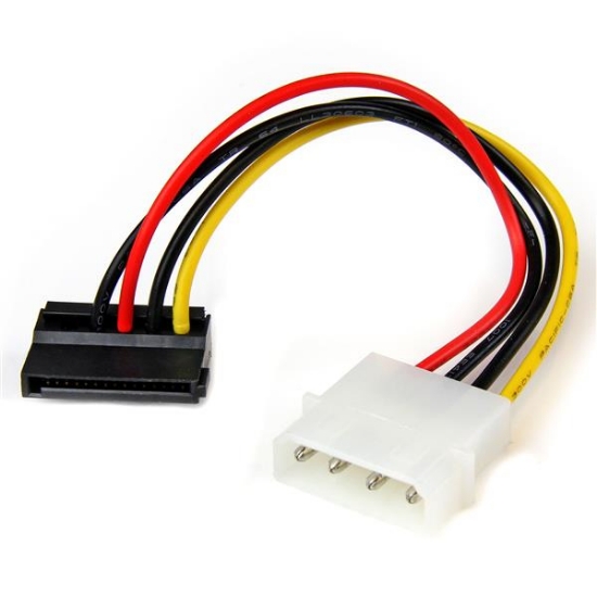 Picture of StarTech.com 6in 4 Pin LP4 to Left Angle SATA Power Cable Adapter