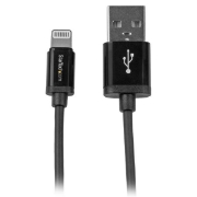 Picture of StarTech.com 1 m (3 ft.) USB to Lightning Cable - iPhone / iPad / iPod Charger Cable - High Speed Charging Lightning to USB Cable - Apple MFi Certified - Black