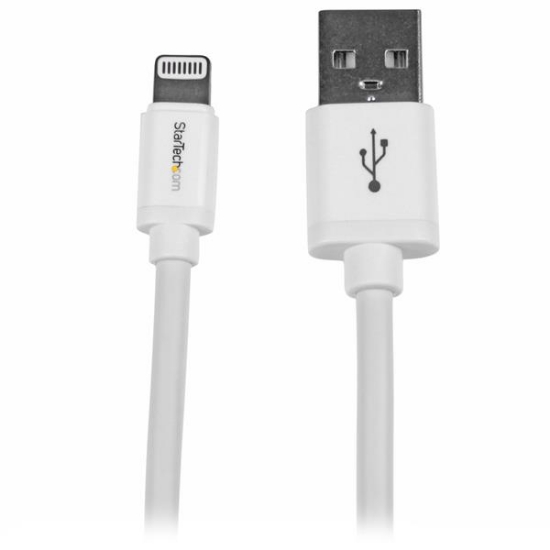 Picture of StarTech.com 2 m (6 ft.) USB to Lightning Cable - Long iPhone / iPad / iPod Charger Cable - Lightning to USB Cable - Apple MFi Certified - White