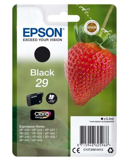 Picture of Epson Strawberry Singlepack Black 29 Claria Home Ink