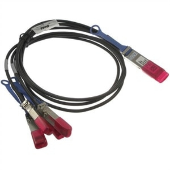Picture of DELL 470-ABQF InfiniBand/fibre optic cable 2 m QSFP28 4x SFP28 Black, Red