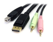 Picture of StarTech.com 6ft 4-in-1 USB DisplayPort KVM Switch Cable w/ Audio & Microphone