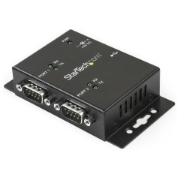 Picture of StarTech.com 2 Port Industrial Wall Mountable USB to Serial Adapter Hub with DIN Rail Clips