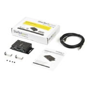 Picture of StarTech.com 2 Port Industrial Wall Mountable USB to Serial Adapter Hub with DIN Rail Clips