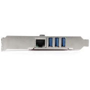 Picture of StarTech.com 3-Port PCI Express USB 3.0 Card + Gigabit Ethernet