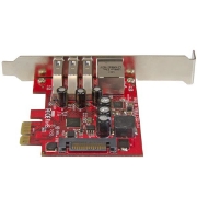 Picture of StarTech.com 3-Port PCI Express USB 3.0 Card + Gigabit Ethernet