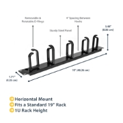 Picture of StarTech.com 1U 19in Metal Rackmount Cable Management Panel