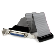 Picture of StarTech.com Low Profile 16in Parallel Port Header Cable Adapter with Bracket – DB25 (F) to IDC26