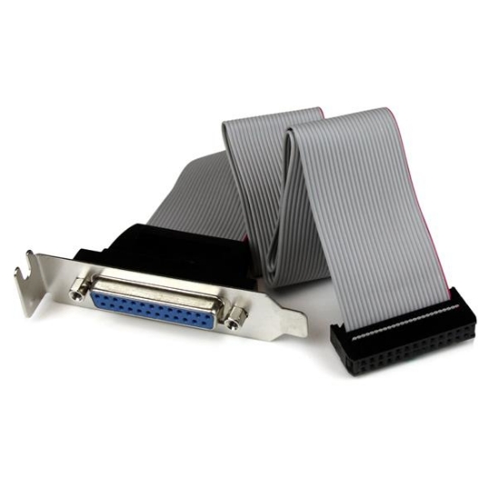 Picture of StarTech.com Low Profile 16in Parallel Port Header Cable Adapter with Bracket – DB25 (F) to IDC26