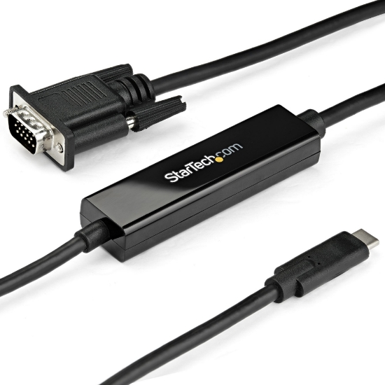 Picture of StarTech.com 3ft/1m USB C to VGA Cable - 1920x1200/1080p USB Type C to VGA Video Active Adapter Cable - Thunderbolt 3 Compatible - Laptop to VGA Monitor/Projector - DP Alt Mode HBR2