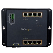 Picture of StarTech.com Industrial 8 Port Gigabit PoE+ Switch w/2 SFP MSA Slots - 30W - Layer/L2 Switch Hardened GbE Managed - Rugged High Power Gigabit Ethernet Network Switch IP-30/-40 C to 75 C