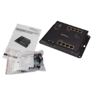 Picture of StarTech.com Industrial 8 Port Gigabit PoE+ Switch w/2 SFP MSA Slots - 30W - Layer/L2 Switch Hardened GbE Managed - Rugged High Power Gigabit Ethernet Network Switch IP-30/-40 C to 75 C