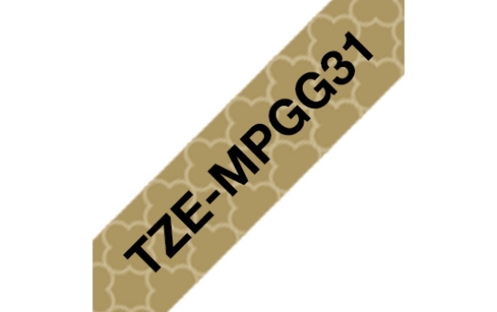 Picture of Brother TZE-MPGG31 label-making tape Black on gold