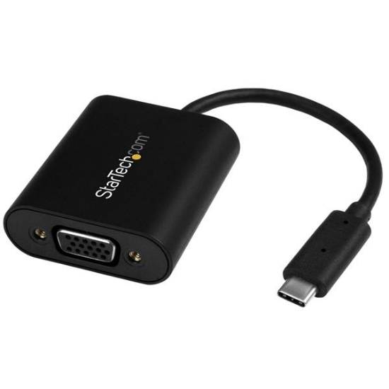 Picture of StarTech.com USB-C to VGA Adapter - with Presentation Mode Switch - 1920x1200