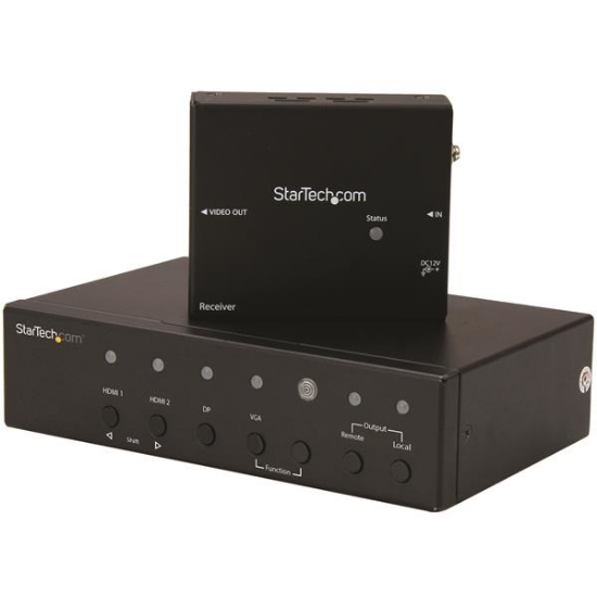 Picture of StarTech.com Multi-Input HDBaseT Extender with Built-in Switch - DisplayPort, VGA and HDMI Over CAT5e or CAT6 - Up to 4K