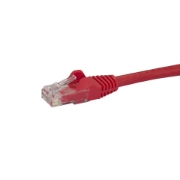 Picture of StarTech.com 100ft CAT6 Ethernet Cable - Red CAT 6 Gigabit Ethernet Wire -650MHz 100W PoE RJ45 UTP Network/Patch Cord Snagless w/Strain Relief Fluke Tested/Wiring is UL Certified/TIA