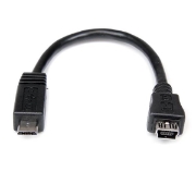 Picture of StarTech.com 6in Micro USB to Mini USB Adapter Cable M/F