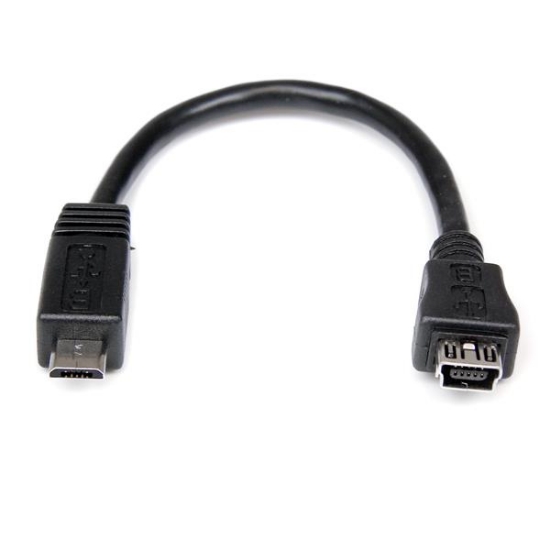 Picture of StarTech.com 6in Micro USB to Mini USB Adapter Cable M/F