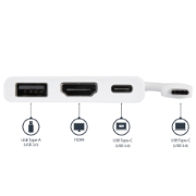 Picture of StarTech.com USB-C Multiport Adapter with HDMI - USB 3.0 Port - 60W PD - White