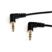 Picture of StarTech.com 3 ft Slim 3.5mm Right Angle Stereo Audio Cable - M/M