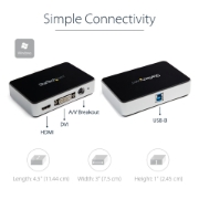 Picture of StarTech.com USB 3.0 Video Capture Device - HDMI / DVI / VGA / Component HD Video Recorder - 1080p 60fps - TAA