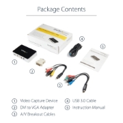 Picture of StarTech.com USB 3.0 Video Capture Device - HDMI / DVI / VGA / Component HD Video Recorder - 1080p 60fps - TAA