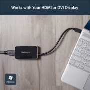 Picture of StarTech.com USB 3.0 to HDMI Adapter w/ 1x USB, USB to HDMI Monitor Converter for Windows (no support for macOS/ChromeOS/Linux) - TAA