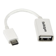 Picture of StarTech.com 5in White Micro USB to USB OTG Host Adapter M/F