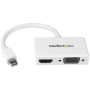 Picture of StarTech.com Travel A/V Adapter: 2-in-1 Mini DisplayPort to HDMI or VGA Converter - White