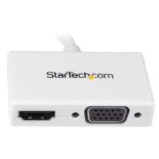 Picture of StarTech.com Travel A/V Adapter: 2-in-1 Mini DisplayPort to HDMI or VGA Converter - White
