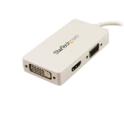 Picture of StarTech.com Travel A/V Adapter: 3-in-1 Mini DisplayPort to VGA DVI or HDMI Converter - White