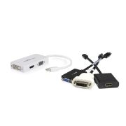 Picture of StarTech.com Travel A/V Adapter: 3-in-1 Mini DisplayPort to VGA DVI or HDMI Converter - White