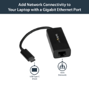 Picture of StarTech.com ​​USB-C to Gigabit Ethernet Adapter - Black​