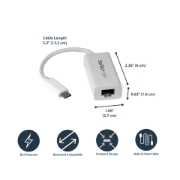 Picture of StarTech.com USB-C to Gigabit Network Adapter - White