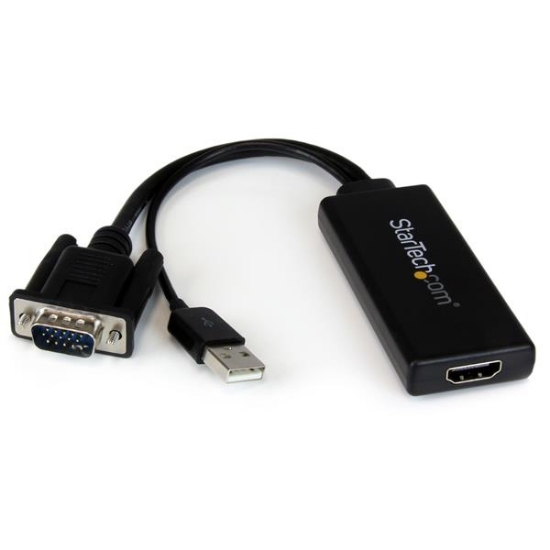 Picture of StarTech.com VGA to HDMI Adapter with USB Audio & Power – Portable VGA to HDMI Converter – 1080p