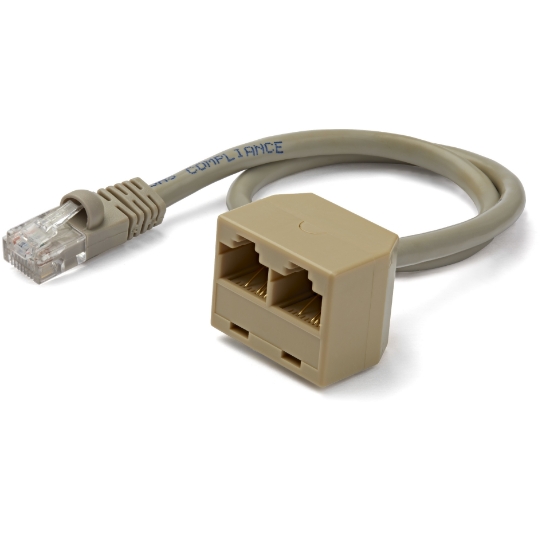 Picture of StarTech.com 2-to-1 RJ45 Splitter Cable Adapter - F/M