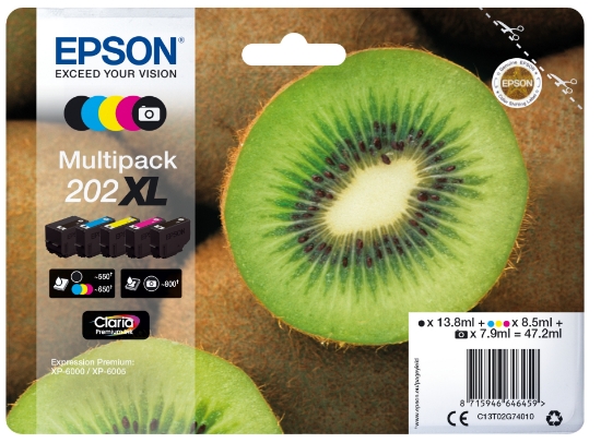 Picture of Epson Kiwi Multipack 5-colours 202XL Claria Premium Ink