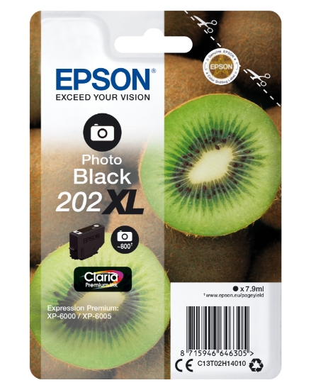 Picture of Epson Kiwi Singlepack Photo Black 202XL Claria Premium Ink