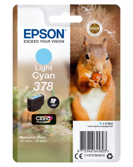 Picture of Epson Squirrel Singlepack Light Cyan 378 Claria Photo HD Ink