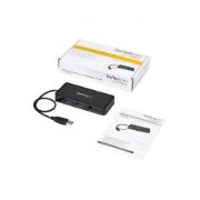 Picture of StarTech.com USB 3.0 Mini Dock - Dual Monitor USB-A Docking Station with DisplayPort 4K 60Hz Video & Gigabit Ethernet - 1ft (30cm) cable - Portable USB 3.1 Gen 1 Type-A Laptop Adapter