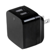Picture of StarTech.com Dual-port USB wall charger - international travel - 17W/3.4A - black