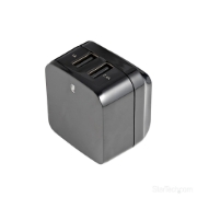 Picture of StarTech.com Dual-port USB wall charger - international travel - 17W/3.4A - black