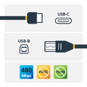Picture of StarTech.com USB-C to USB-B Printer Cable - M/M - 3 m (10 ft.) - USB 2.0