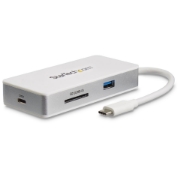 Picture of StarTech.com USB-C Multiport Adapter - SD (UHS-II) Card Reader - 100W Power Delivery - 4K HDMI - GbE - 1x USB 3.0
